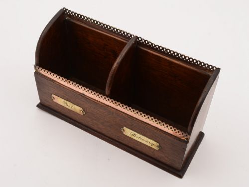 Victorian Oak and Brass Post Box Circa 1890