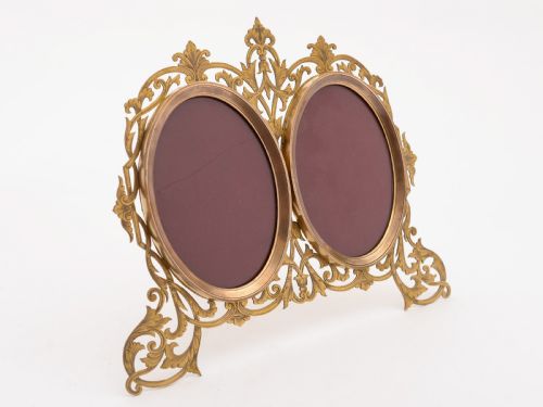 Victorian Brass Double Photo Frame Circa 1890