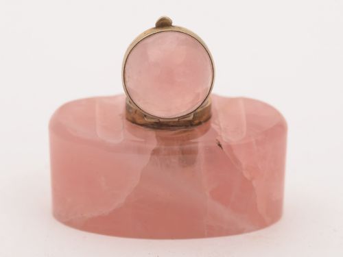 Rose Quartz Inkwell Circa 1910