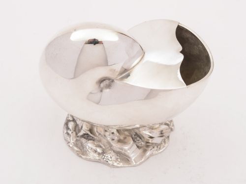 Victorian Nautilus Shell Spoon Warmer Circa 1880