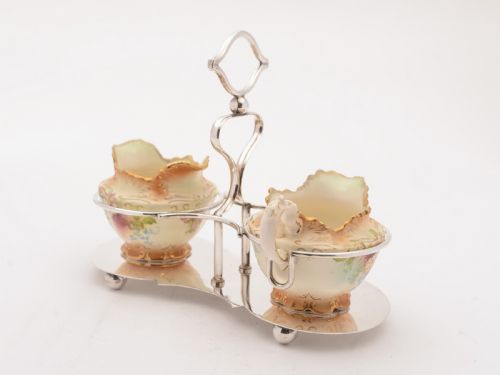 China Sugar Bowl and Jug in Stand Circa 1905