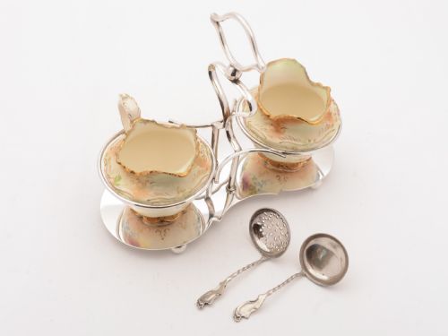 China Sugar Bowl and Jug in Stand Circa 1905