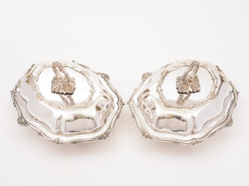 Pair of Victorian Entree Dishes Circa 1890