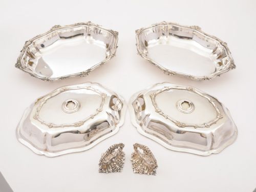 Pair of Victorian Entree Dishes Circa 1890