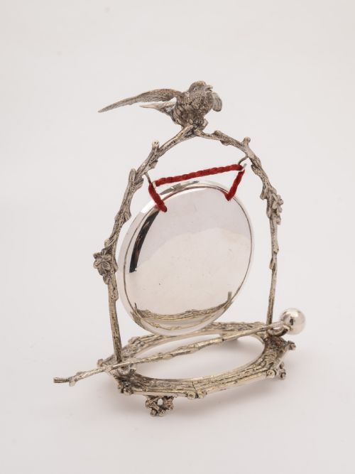 Victorian Silver Plated Novelty Dinner Gong Circa 1890