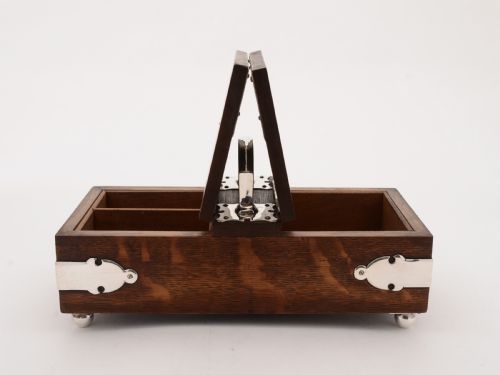 Victorian Oak and Silver Plated Cigar/Smokers Box