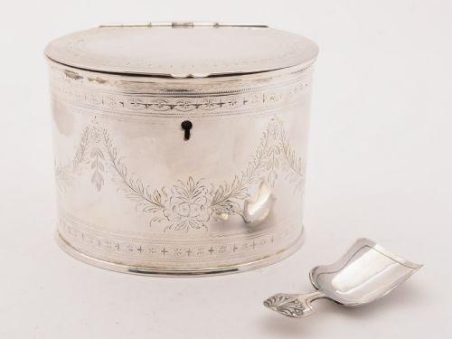 Victorian Silver Plated Oval Tea Caddy Circa 1880
