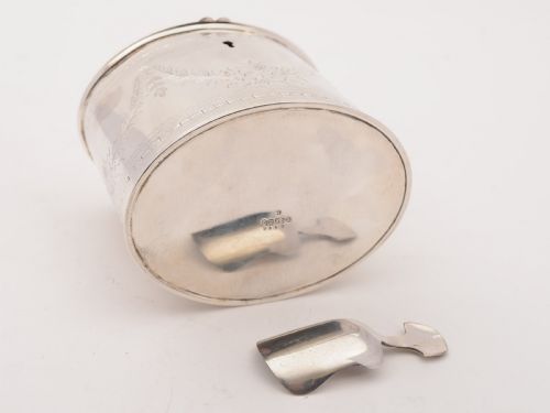 Victorian Silver Plated Oval Tea Caddy Circa 1880