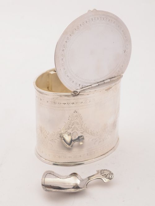 Victorian Silver Plated Oval Tea Caddy Circa 1880