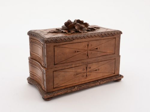 Carved Black Forest Jewellery Box Circa 1900