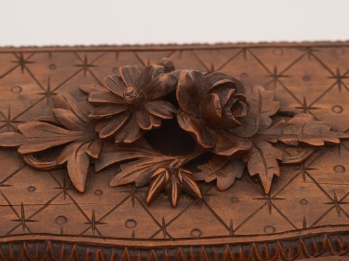 Carved Black Forest Jewellery Box Circa 1900