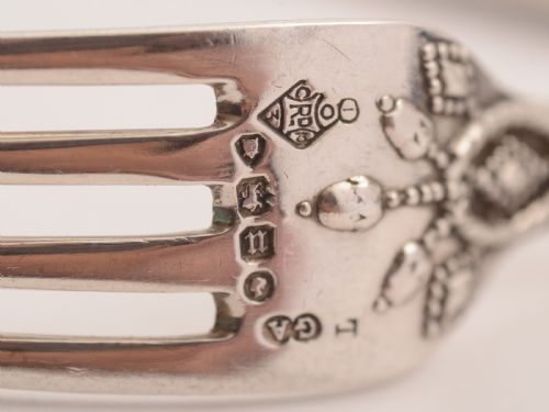 Victorian Cased Silver Christening Set London 1868