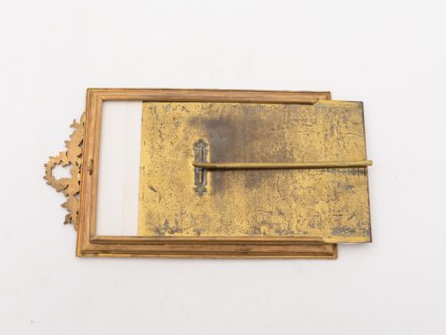 Edwardian English Brass Garland Topped Photo Frame
