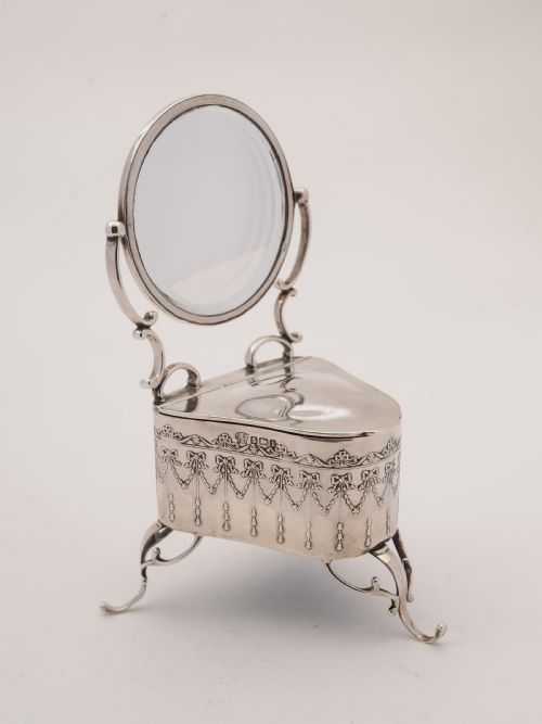 Edwardian Silver Jewellery Box Birmingham 1908