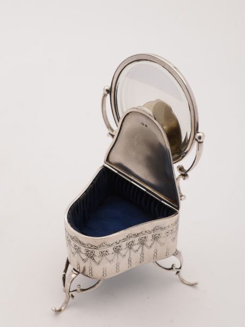 Edwardian Silver Jewellery Box Birmingham 1908