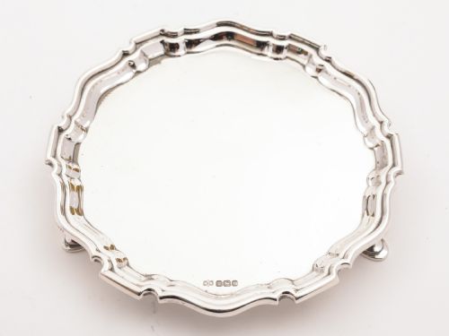 Edwardian Silver Card Tray Sheffield 1908