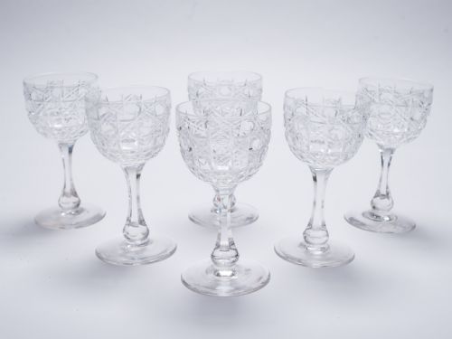 Set of 6 Edwardian Sherry Glasses Circa 1905