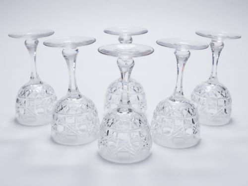 Set of 6 Edwardian Sherry Glasses Circa 1905