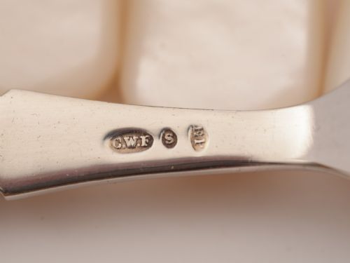 Cased Mother of Pearl and Silver Plated Dessert Set Circa 1905