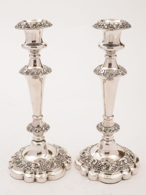 Pair of Silver Plated Candlesticks Circa 1920