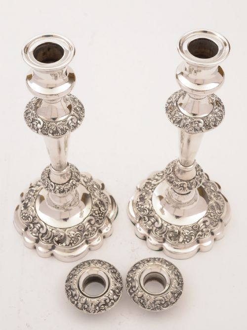 Pair of Silver Plated Candlesticks Circa 1920