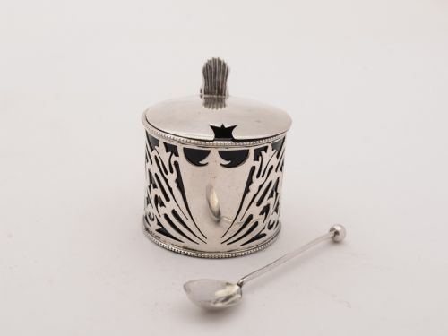 Art Nouveau Silver Mustard Pot Birmingham 1903