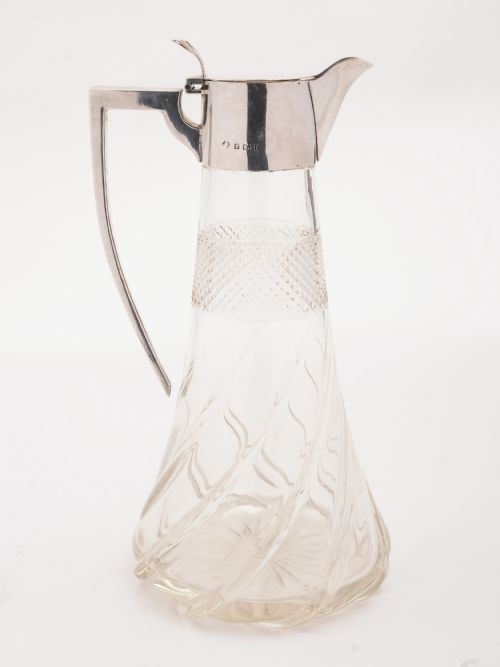 Edwardian Silver Topped Claret Jug Birmingham 1905