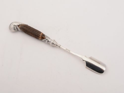 Silver and Antler Handled Stilton Scoop Sheffield 1899