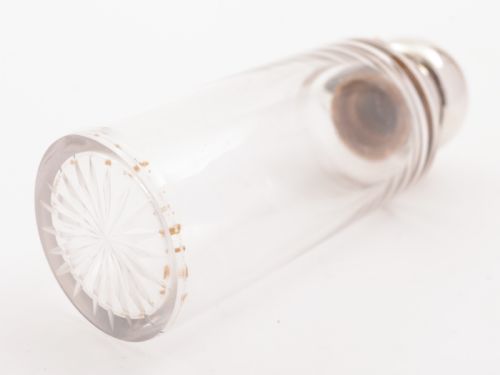 Victorian Silver Topped Flask Birmingham 1890