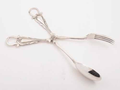 Large Silver Plated Salad Servers Circa 1890