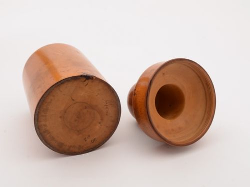 Turned Boxwood Medicine Bottle Holder Circa 1905