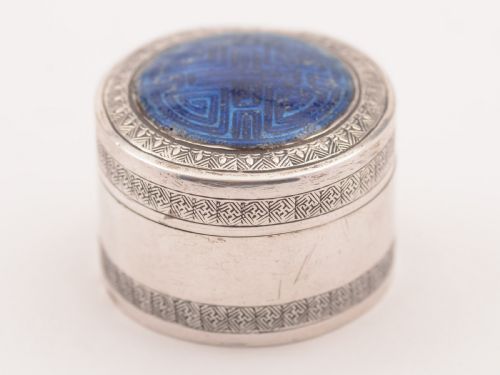 Chinese Silver and Enamel Ring Box Circa 1900