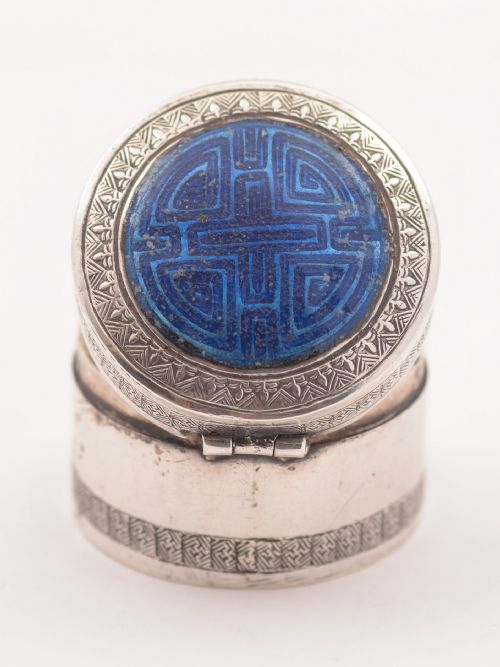 Chinese Silver and Enamel Ring Box Circa 1900