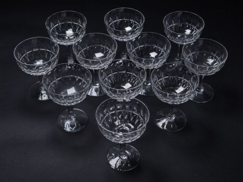 Set of 11 Cut Glass Champagnes Circa 1920