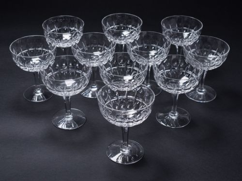 Set of 11 Cut Glass Champagnes Circa 1920