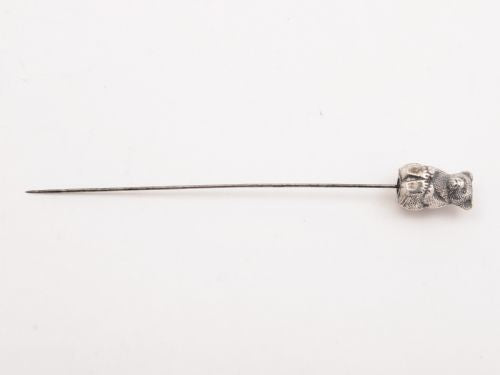 Edwardian Silver Bear Hat Pin Birmingham 1908