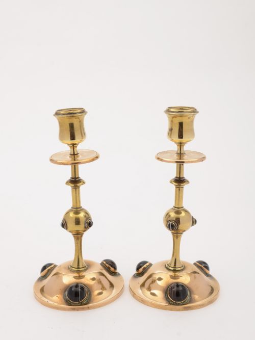 Pair of Brass Arts & crafts Candlesticks Circa 1900