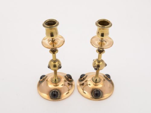 Pair of Brass Arts & crafts Candlesticks Circa 1900