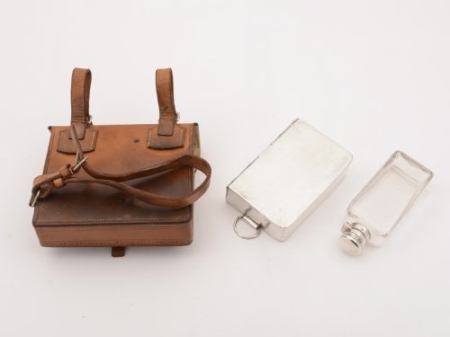 Huntsman's Leather Cased Lunch Set Circa 1900