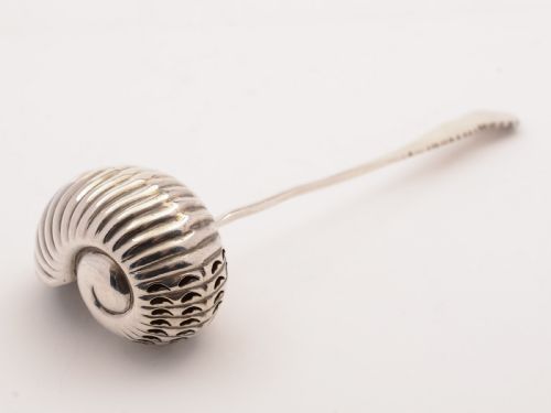 Silver Nautilus Shell Sugar Sifting Spoon Birmingham 1916