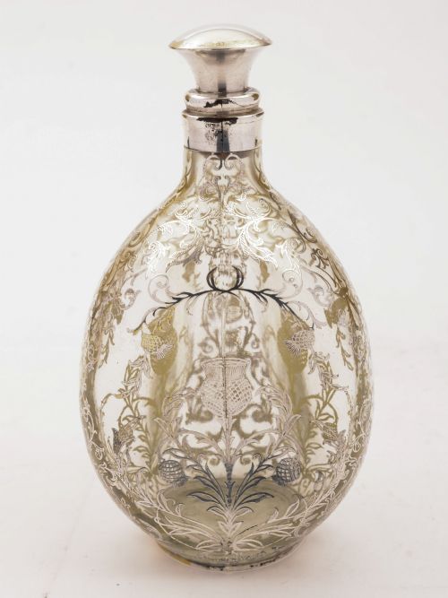 Scottish Silver Overlay Haig Whiskey Bottle