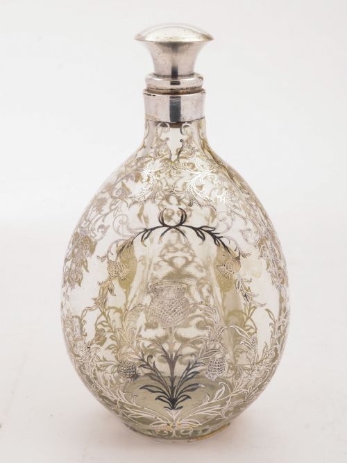 Scottish Silver Overlay Haig Whiskey Bottle