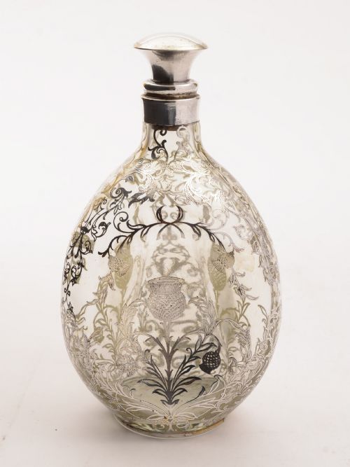 Scottish Silver Overlay Haig Whiskey Bottle