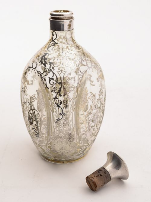 Scottish Silver Overlay Haig Whiskey Bottle