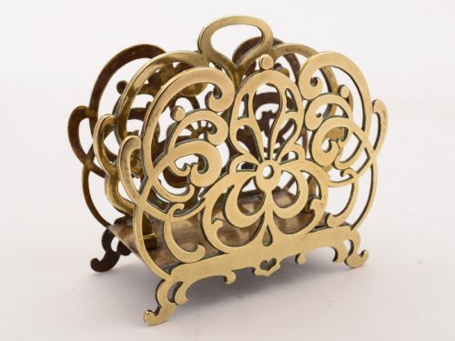 Victorian English Brass Letter Rack Circa 1890