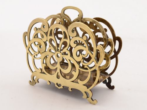 Victorian English Brass Letter Rack Circa 1890