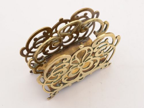 Victorian English Brass Letter Rack Circa 1890