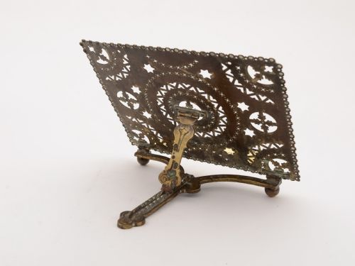 Victorian Brass Folding Book Stand Circa 1890