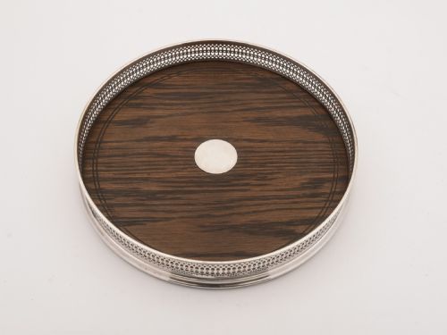 Oak and Silver Plated Gallery Tray Circa 1930
