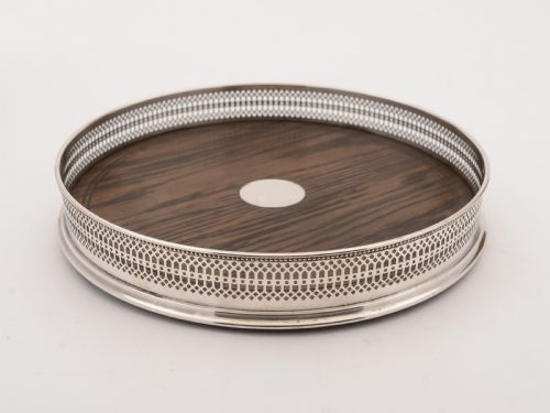 Oak and Silver Plated Gallery Tray Circa 1930